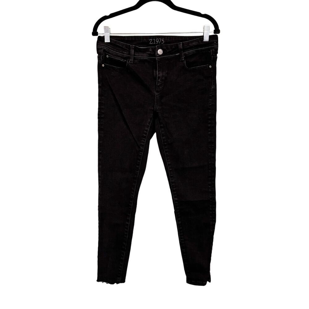 Zara Jeans Womens 8 Black Z1975 Basic Denim Mid Rise Skinny Stretch Dark Wash